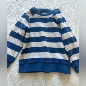 Mini Boden Blue and White Striped Terry Knit light sweater